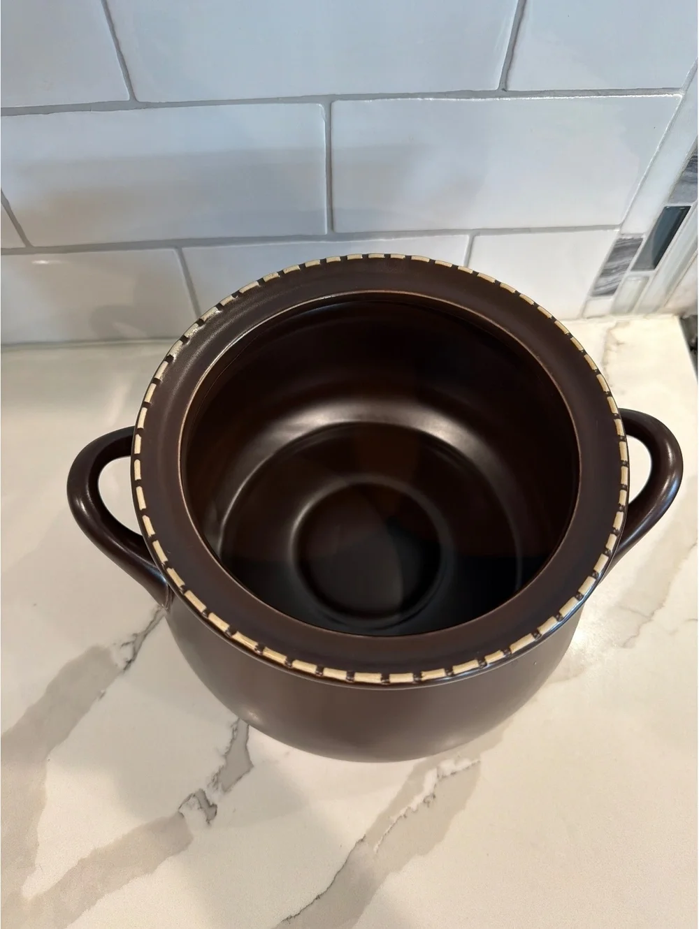 Vintage Brown Ceramic Soup Tureen with Lid